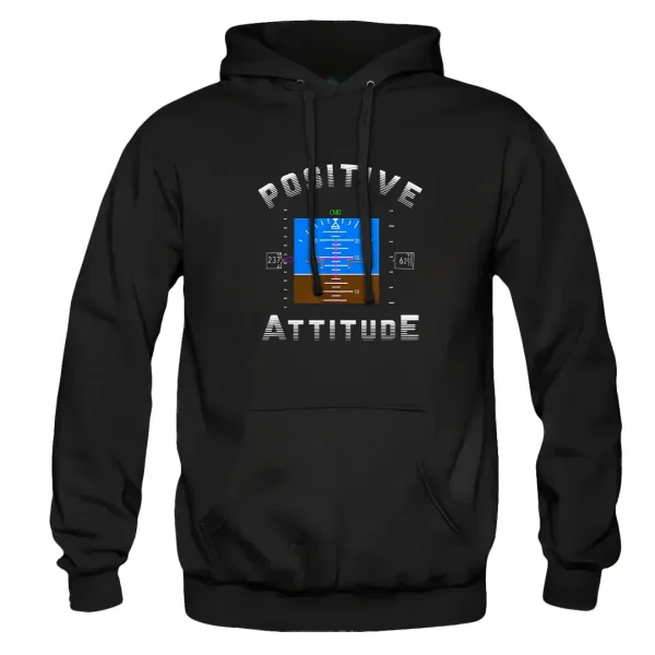 هودی سویشرت مشکی با طرح Positive Attitude