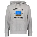 سویشرت هودی طوسی با طرح Positive Attitude