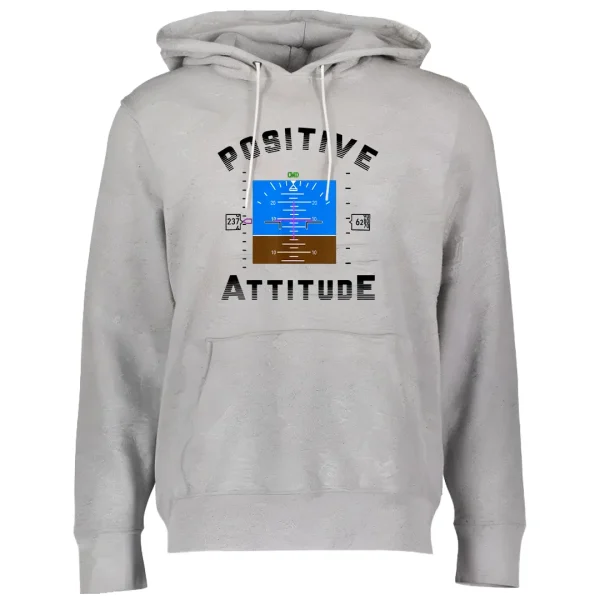 سویشرت هودی طوسی با طرح Positive Attitude