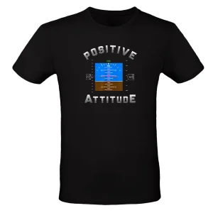 تیشرت مشکی مردانه با طرح Positive Attitude با جنس تمام نخ
