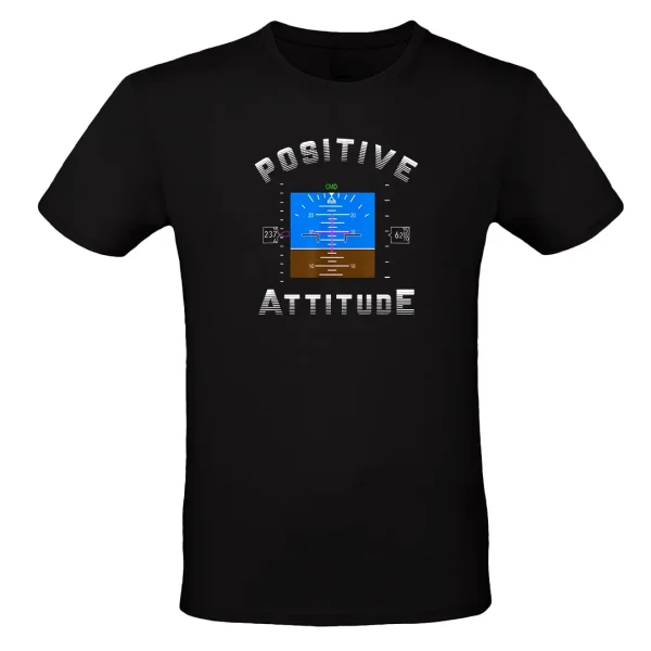 تیشرت مشکی مردانه با طرح Positive Attitude با جنس تمام نخ