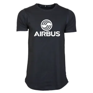تیشرت لانگ مشکی ایرباس | خرید تیشرت مشکی ایرباس | طرح لباس airbus لوگو airbus