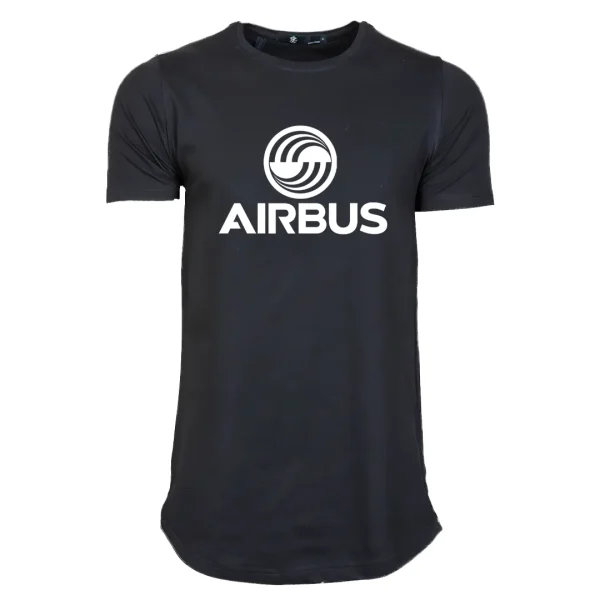 تیشرت لانگ مشکی ایرباس | خرید تیشرت مشکی ایرباس | طرح لباس airbus لوگو airbus