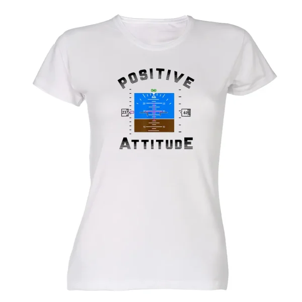 تیشرت سفید زنانه با طرح Positive Attitude