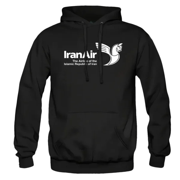 سویشرت مشکی پنبه ای با لوگوی ایران ایر خرید تیشرت لوگوی شرکت هما The Airline of Islamic Republic of Iran