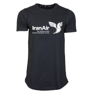تیشرت لانگ مشکی با لوگوی ایران ایر خرید تیشرت لوگوی شرکت هما The Airline of Islamic Republic of Iran