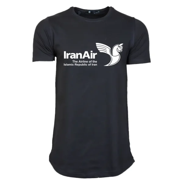 تیشرت لانگ مشکی با لوگوی ایران ایر خرید تیشرت لوگوی شرکت هما The Airline of Islamic Republic of Iran