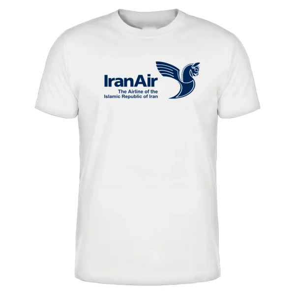 تیشرت سفید با لوگوی ایران ایر خرید تیشرت لوگوی شرکت هما The Airline of Islamic Republic of Iran