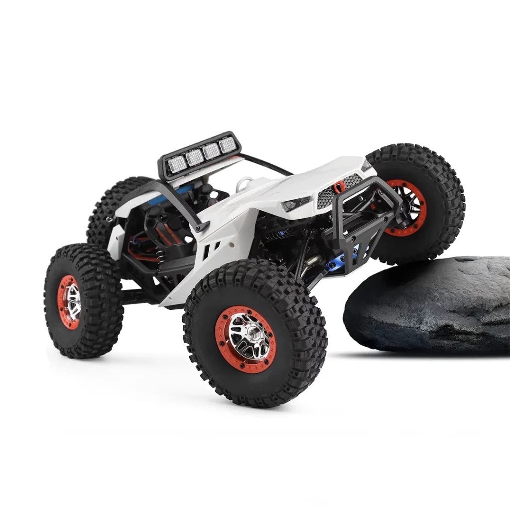 ماشین کنترلی باگی سفید WLtoys 12429 فرم جیپ بزرگ حرفه ای موتور براش صخره نورد (1)