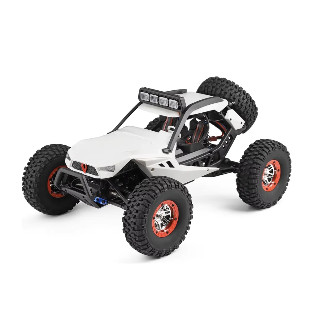 ماشین کنترلی باگی سفید WLtoys 12429 فرم جیپ بزرگ حرفه ای موتور براش صخره نورد