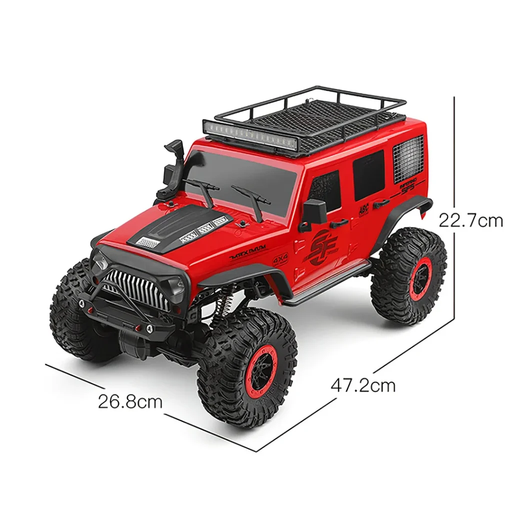 ماشین کنترلی آفرودی Wl toys 104311 با موتور براش رنگ قرمز اسباب بازی هدیه کنترلی wl104311